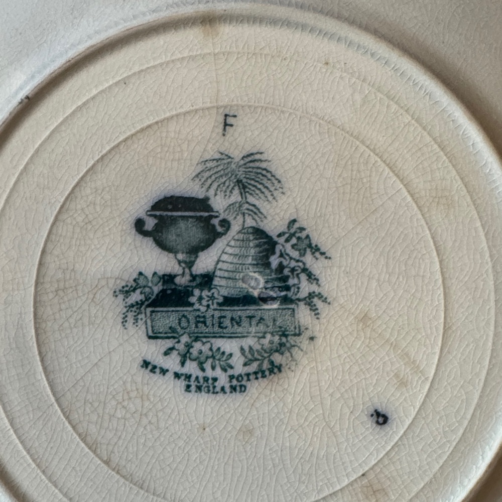 Antique New Wharf Pottery “Oriental” Flow Blue Plate - Picture 3 of 14